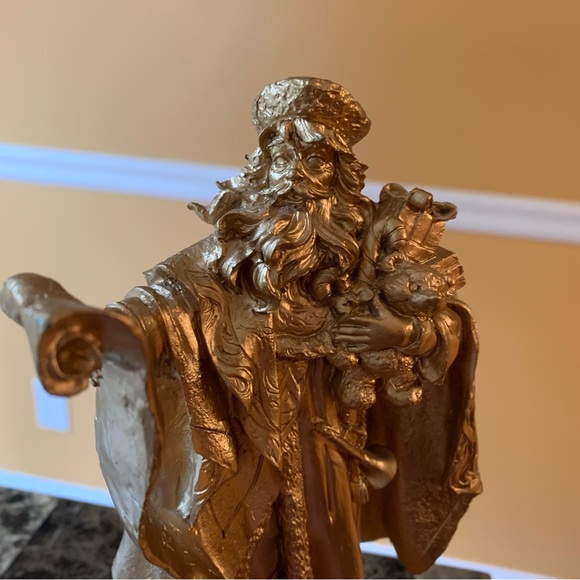 Gold Santa musical figurine Christmas decor - Picture 5 of 12